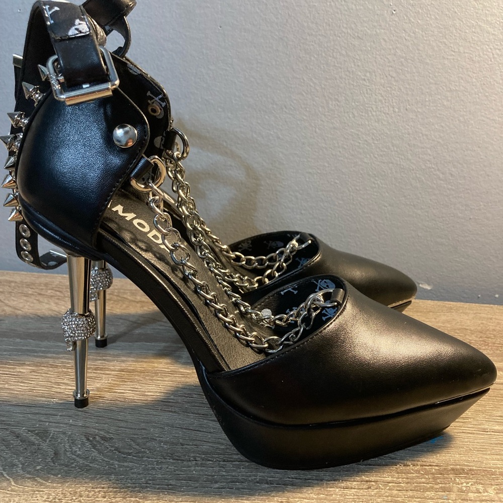 High Heels Lamoda Skulls Goth Punk Rock Metal Spikes Chains